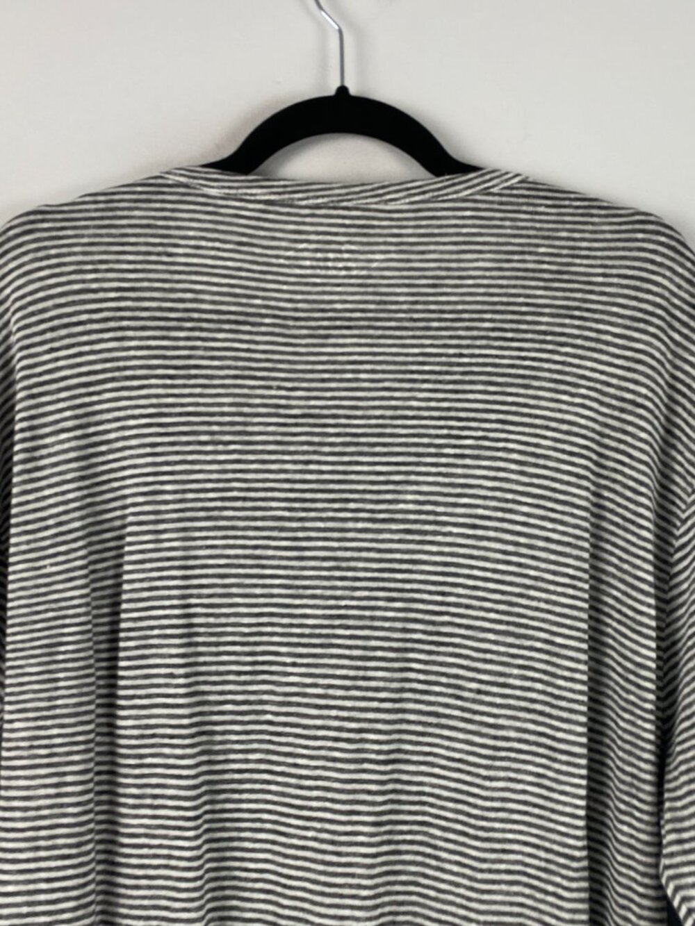 Alex Crane Linen Long Sleeve T Shirt Mens Large Gray White Stripe - Picture 7 of 10